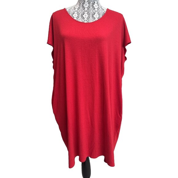 Aritzia Wilfred Free Med sweater Dress RED pockets scoop neck sleeveless - Picture 1 of 10